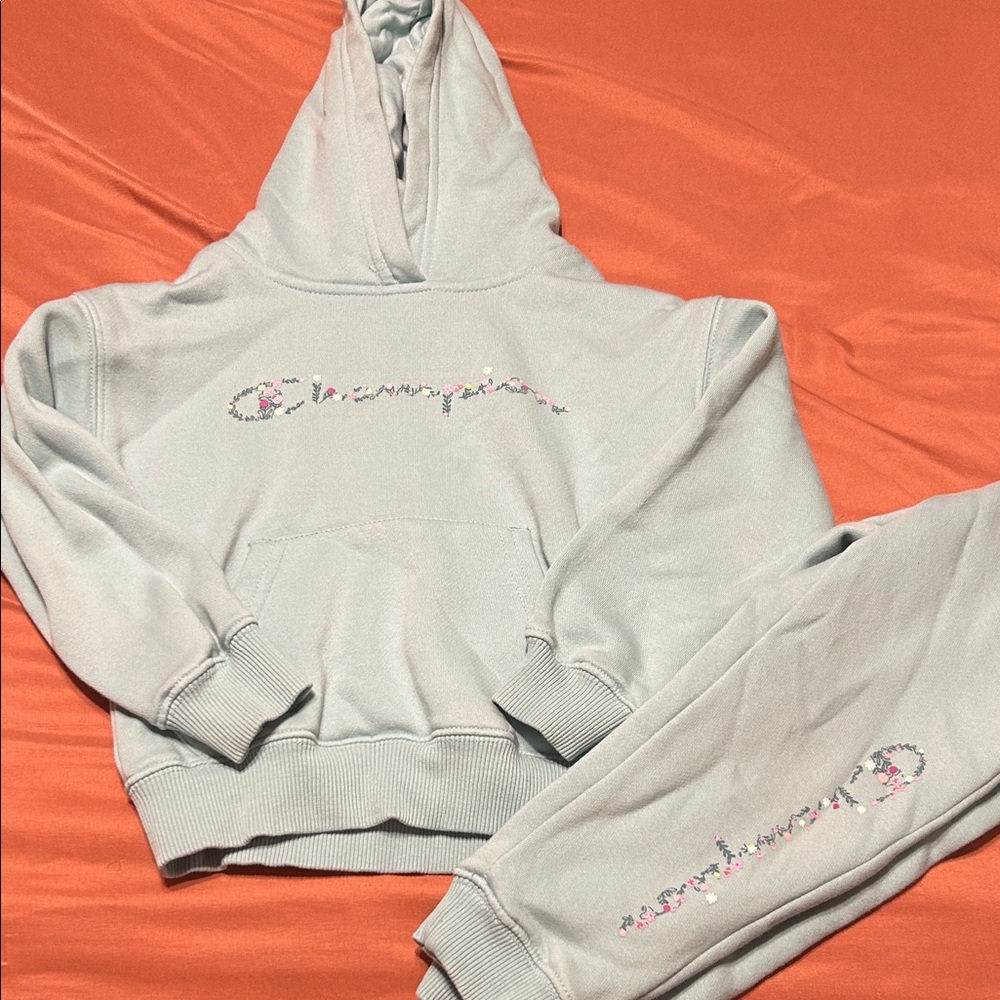 Champion Pastel Blue Hoodie and Joggers Set